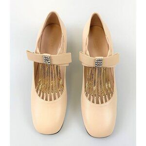 NIB Gucci chain-trimmed Mary-Jane pumps Size 39